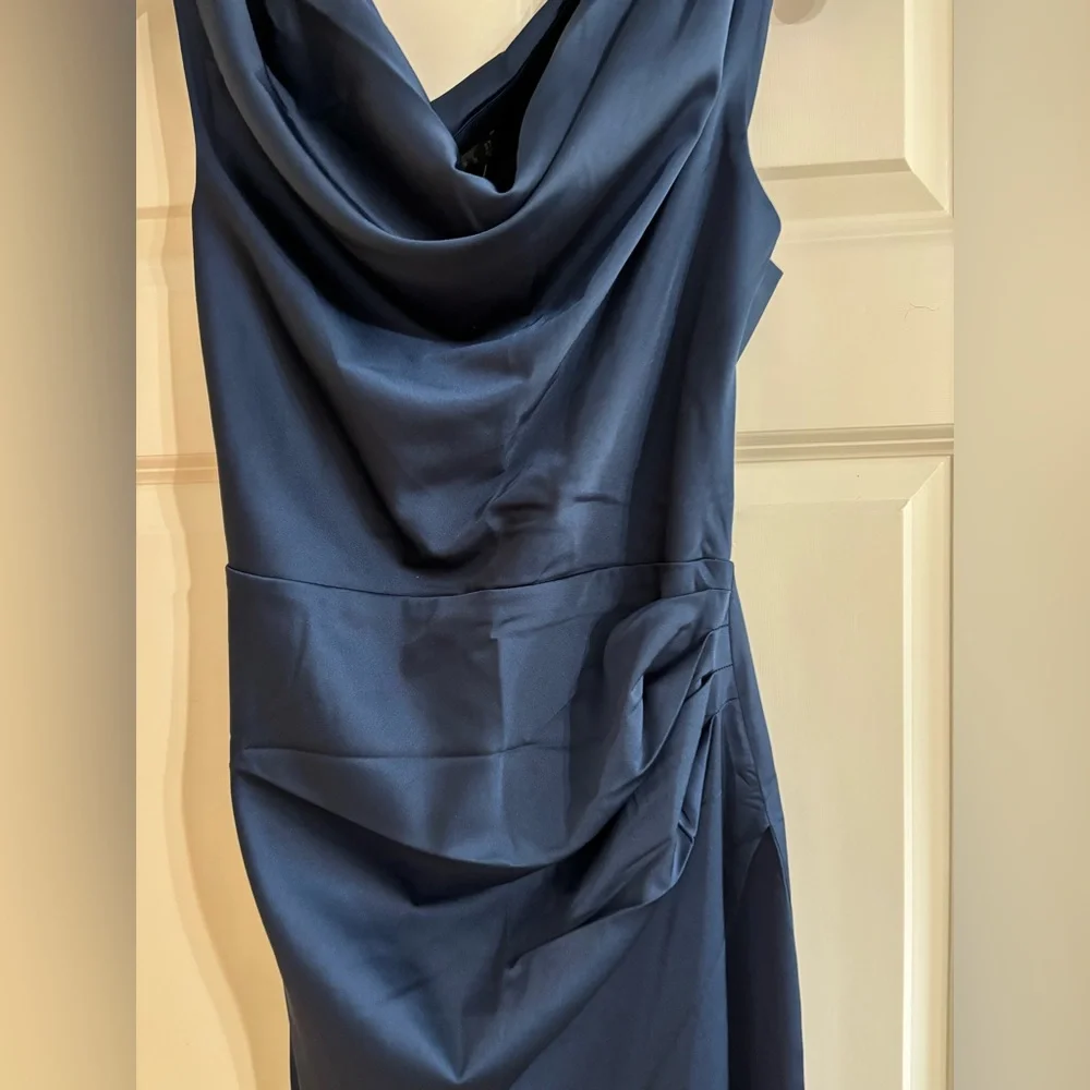 Abercrombie & Fitch Navy Draped Cowl Navy Dress